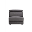 Bowery Hill Modular Upholstered Armless Chair in Dark Gray Fabric