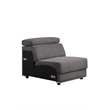 Bowery Hill Modular Upholstered Armless Chair in Dark Gray Fabric
