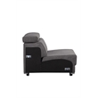 Bowery Hill Modular Upholstered Armless Chair in Dark Gray Fabric