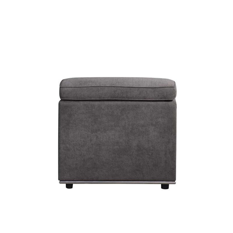 Bowery Hill Modular Upholstered Armless Chair in Dark Gray Fabric