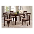 Bowery Hill 5-Piece Dining Set with 4 Chairs in Espresso and Microfiber