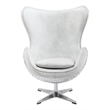 Bowery Hill Leather Upholstered Swivel Accent Chair with Aluminum Base