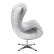 Bowery Hill Leather Upholstered Swivel Accent Chair with Aluminum Base