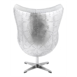Bowery Hill Leather Upholstered Swivel Accent Chair with Aluminum Base