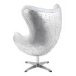 Bowery Hill Leather Upholstered Swivel Accent Chair with Aluminum Base