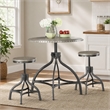 Bowery Hill 3-Piece Adjustable Dining Set with Wood and Metal in Gray Oak