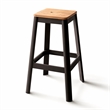 Bowery Hill Wood Bar Stool in Natural and Black