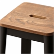 Bowery Hill Wood Bar Stool in Natural and Black