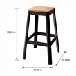 Bowery Hill Wood Bar Stool in Natural and Black
