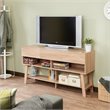 Bowery Hill Rectangular Wood TV Stand with 3 Drawers in Light Oak