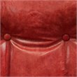 Bowery Hill Tufted Swayback Chair with Ottoman in Red Leather