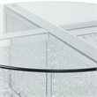 Bowery Hill Round Glass-Top Coffee Table with Mirrored Finish and Crystals
