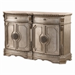 Bowery Hill 2-Drawer Server with 4 Doors and Raised Motifs in Champagne