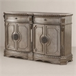 Bowery Hill 2-Drawer Server with 4 Doors and Raised Motifs in Champagne