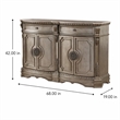 Bowery Hill 2-Drawer Server with 4 Doors and Raised Motifs in Champagne