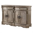 Bowery Hill 2-Drawer Server with 4 Doors and Raised Motifs in Champagne