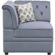 Bowery Hill Velvet Button Tufted Armless Wedge Chair in Gray Upholstery