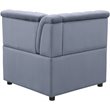 Bowery Hill Velvet Button Tufted Armless Wedge Chair in Gray Upholstery