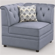 Bowery Hill Velvet Button Tufted Armless Wedge Chair in Gray Upholstery