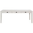 Bowery Hill Rectangular Wooden Dining Table with 6 Drawers in Antique White