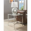 Bowery Hill Square Metal & Glass End Table in Chrome Finish with Mirrored Top
