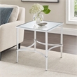 Bowery Hill Square Metal & Glass End Table in Chrome Finish with Mirrored Top