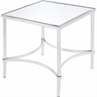 Bowery Hill Square Metal & Glass End Table in Chrome Finish with Mirrored Top