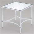 Bowery Hill Square Metal & Glass End Table in Chrome Finish with Mirrored Top