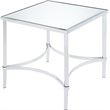 Bowery Hill Square Metal & Glass End Table in Chrome Finish with Mirrored Top