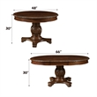 Bowery Hill Round Single Pedestal Dining Table with Removable Leaf in Cherry