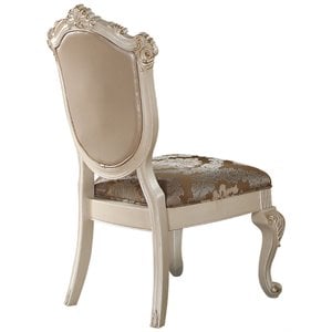 Bowery Hill Dining Side Chair in Rose Gold and Pearl White Set of 2