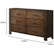 Bowery Hill 6-Drawer Dresser in Oak Wood Finish