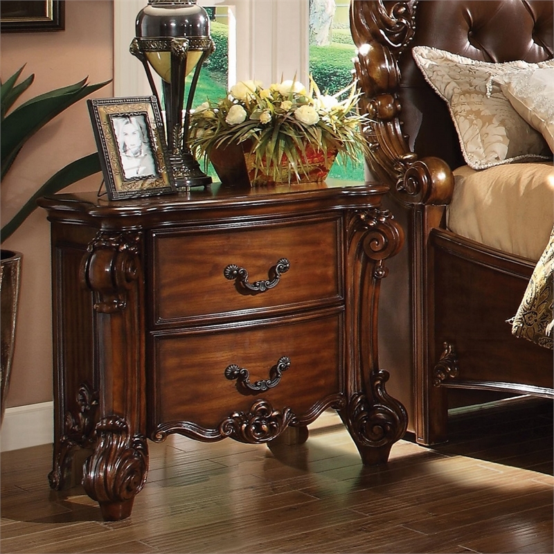 Bowery Hill 2-Drawer Bedroom Nightstand in Cherry Finish