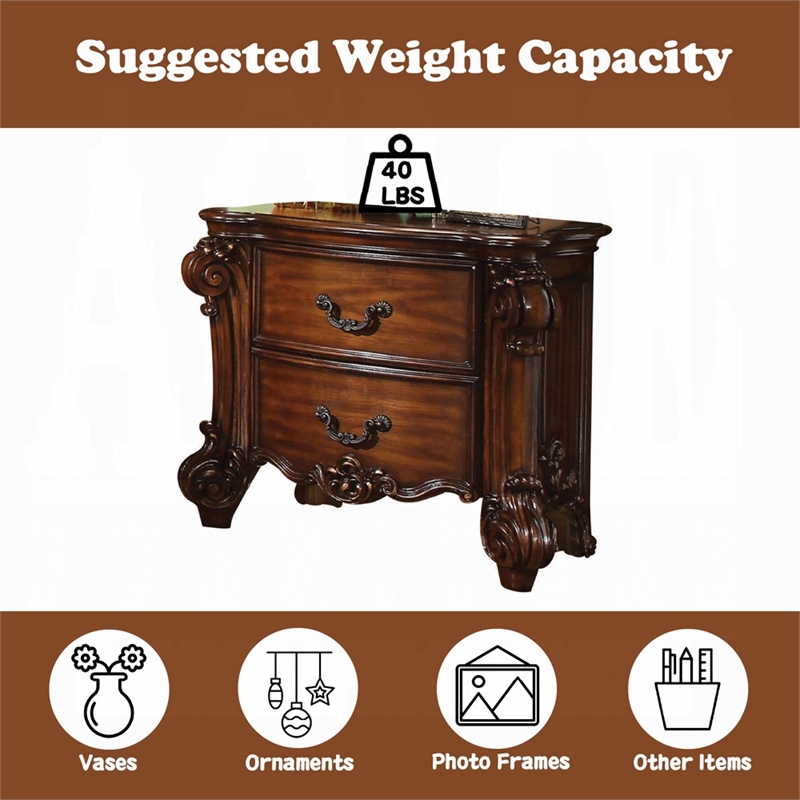 Bowery Hill 2-Drawer Bedroom Nightstand in Cherry Finish