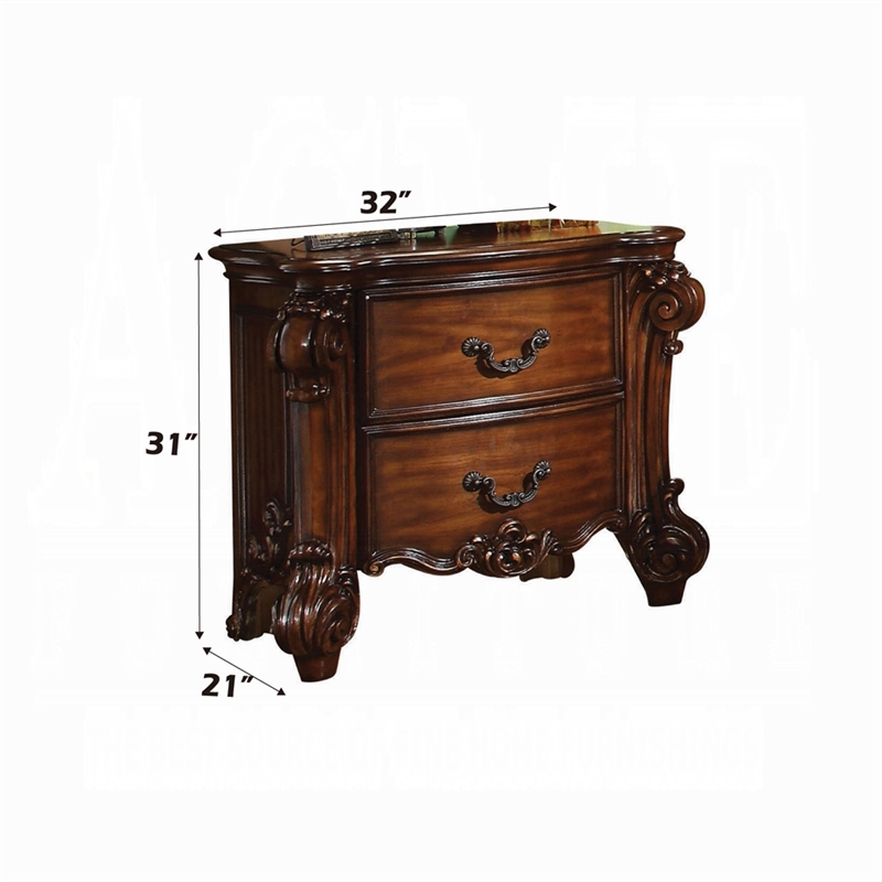 Bowery Hill 2-Drawer Bedroom Nightstand in Cherry Finish