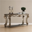 Bowery Hill Gold Patina Sofa Table with Scrolled Leg and Shelf