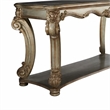 Bowery Hill Gold Patina Sofa Table with Scrolled Leg and Shelf