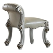 Bowery Hill Transitional Wood Vanity Stool with Padded Seat in Beige