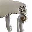 Bowery Hill Transitional Wood Vanity Stool with Padded Seat in Beige