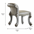 Bowery Hill Transitional Wood Vanity Stool with Padded Seat in Beige