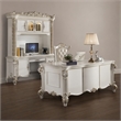 Bowery Hill Wooden Computer Desk and Hutch in Antique Pearl with Storage