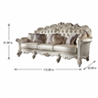 Bowery Hill Leather Upholstered Oversized Sofa with 6 Pillows in Pearl