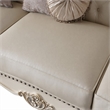 Bowery Hill Leather Upholstered Oversized Sofa with 6 Pillows in Pearl