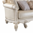 Bowery Hill Leather Upholstered Oversized Sofa with 6 Pillows in Pearl