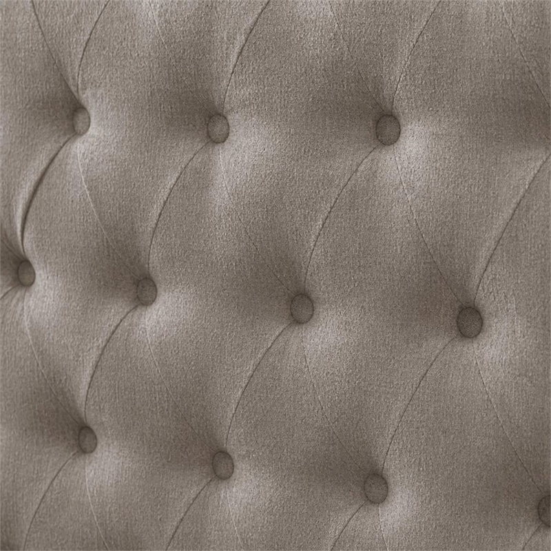 Bowery Hill Upholstered King Storage Panel Bed in Mink Fabric