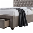 Bowery Hill Upholstered King Storage Panel Bed in Mink Fabric