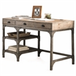 Bowery Hill 3-Drawer Wooden Writing Desk in Weathered Oak Finish