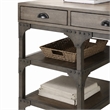 Bowery Hill 3-Drawer Wooden Writing Desk in Weathered Oak Finish