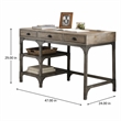 Bowery Hill 3-Drawer Wooden Writing Desk in Weathered Oak Finish