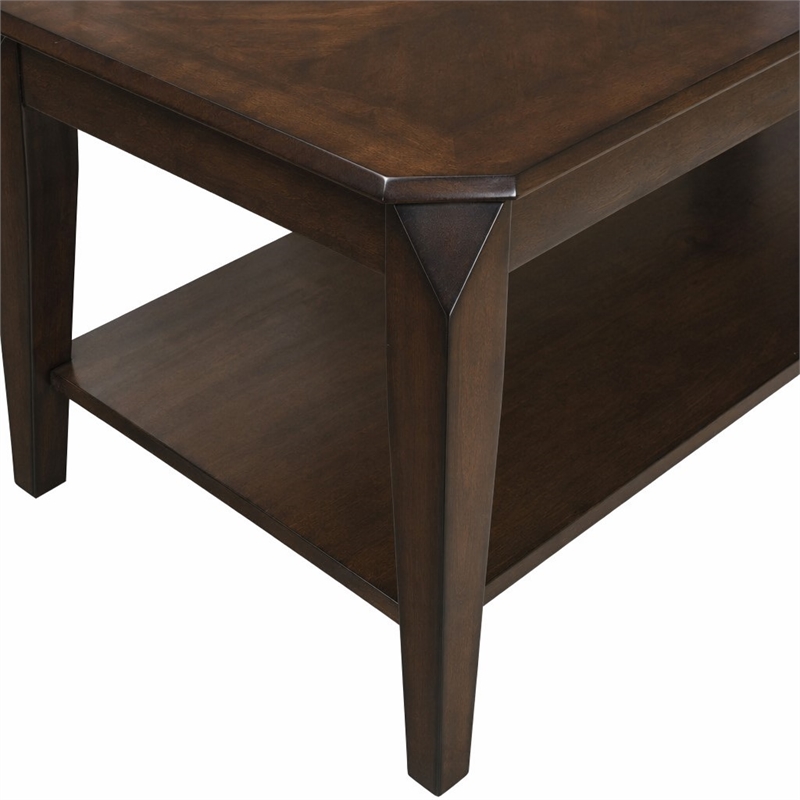 Bowery Hill 3-Piece Wooden Coffee Table Set in Walnut Finish